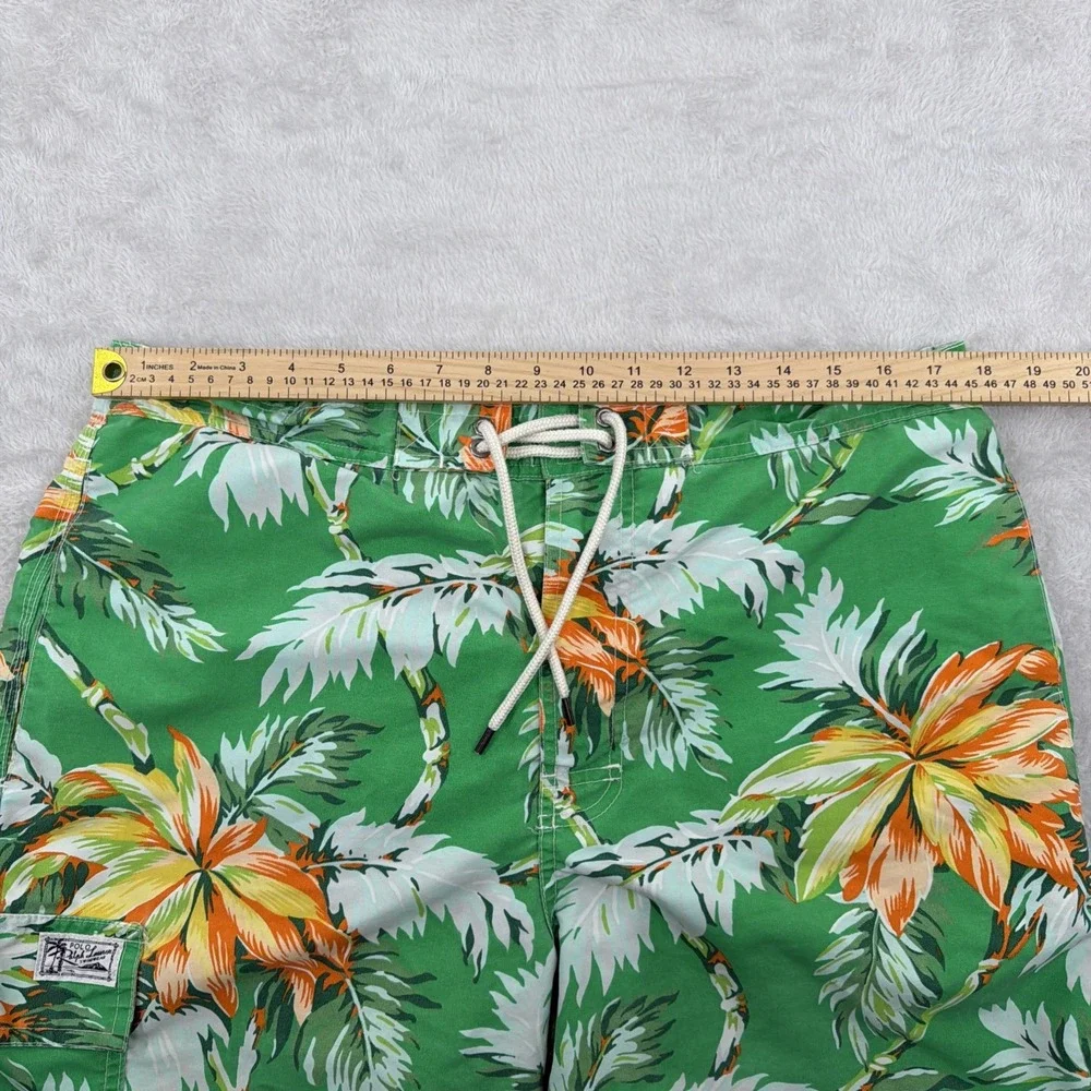 POLO RALPH LAUREN MEN'S SWIM CARGO SHORTS SIZE XL HAWAIIAN FLORAL ALOHA BEACH